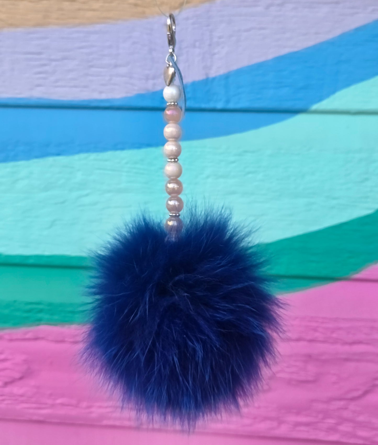 Bleu jeans bille nacre et rose - Moyen