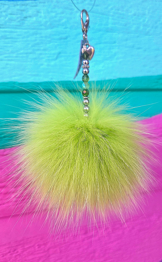 Vert lime bille cristal et hématite argent - petit