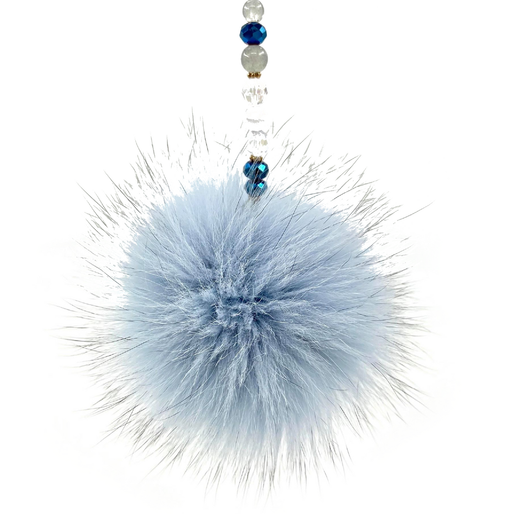 Love Pompon | Fourrure Bleue Poudre - Flocon Crystal